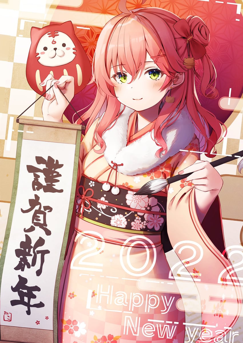 sakura miko and 35p (hololive) drawn by nyan_(reinyan_007)