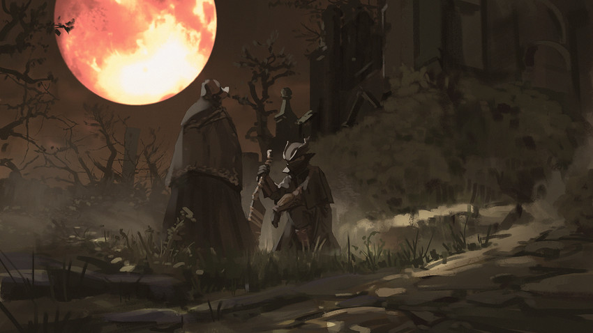 hunter and plain doll (bloodborne) drawn by snatti