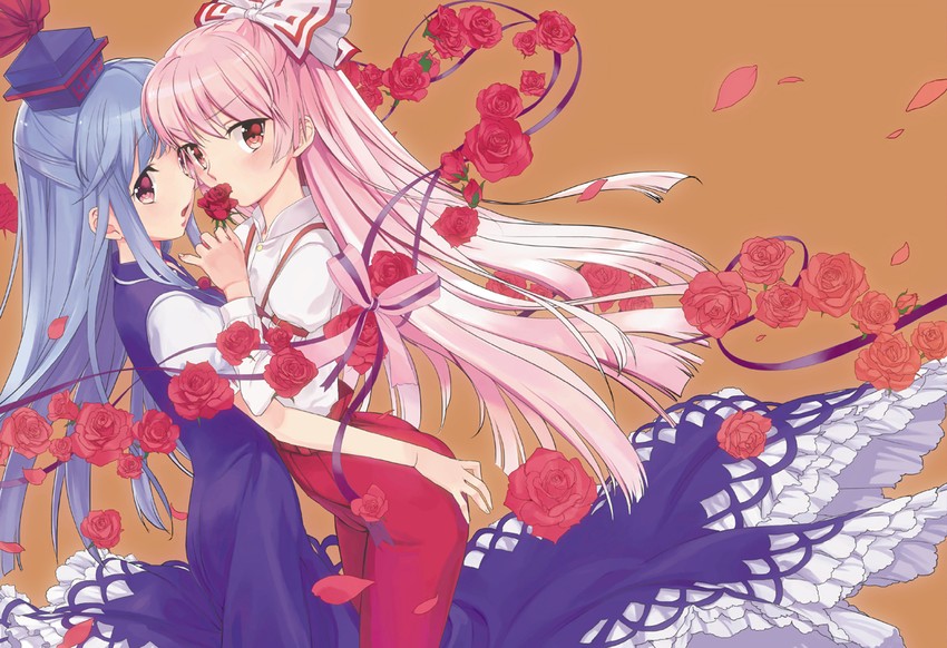 fujiwara no mokou and kamishirasawa keine (touhou) drawn by kon'ya_(usamimi_parlour)