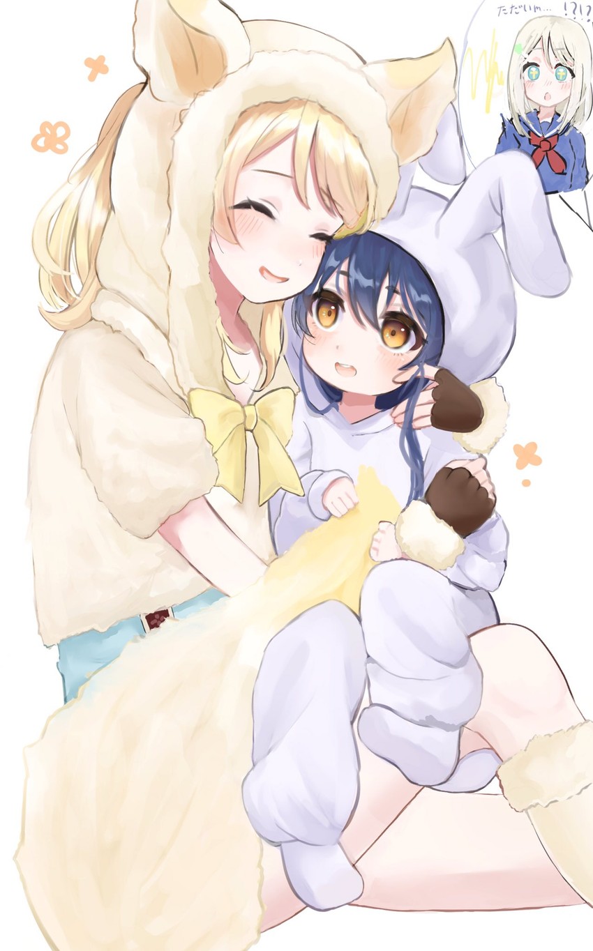 sonoda umi, ayase eli, and ayase alisa (love live! and 1 more) drawn by manoka