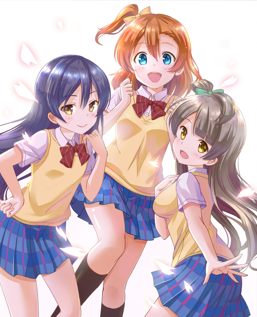 sonoda umi, minami kotori, and kosaka honoka (love live! and 1 more) drawn by chesuke