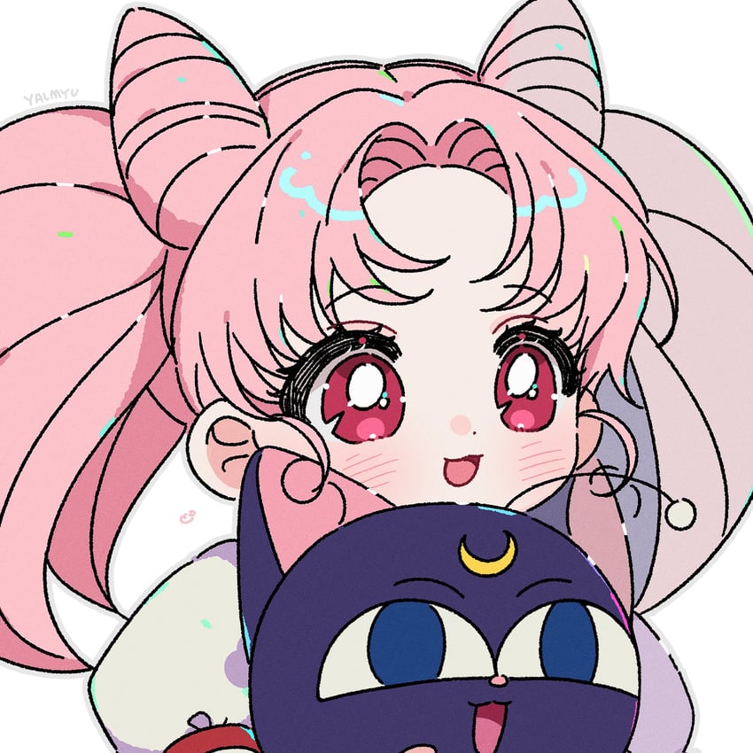 chibi usa and luna-p (bishoujo senshi sailor moon) drawn by yalmyu