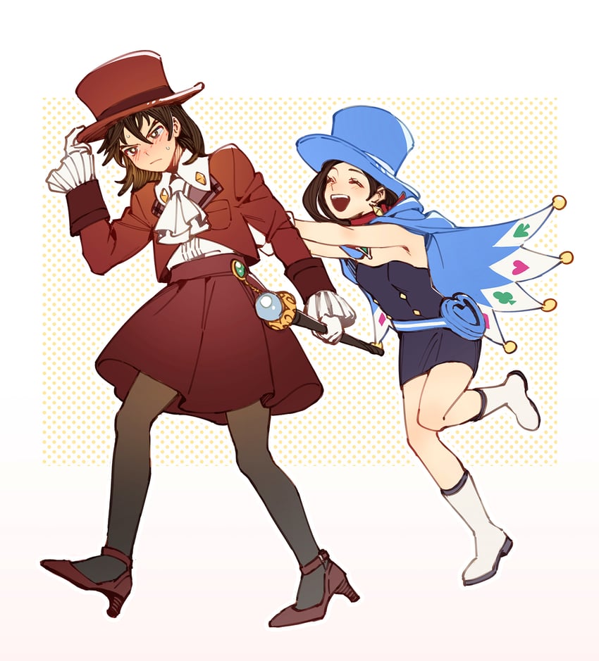 apollo justice and trucy wright (ace attorney) drawn by hi-fi_(fijazzy)