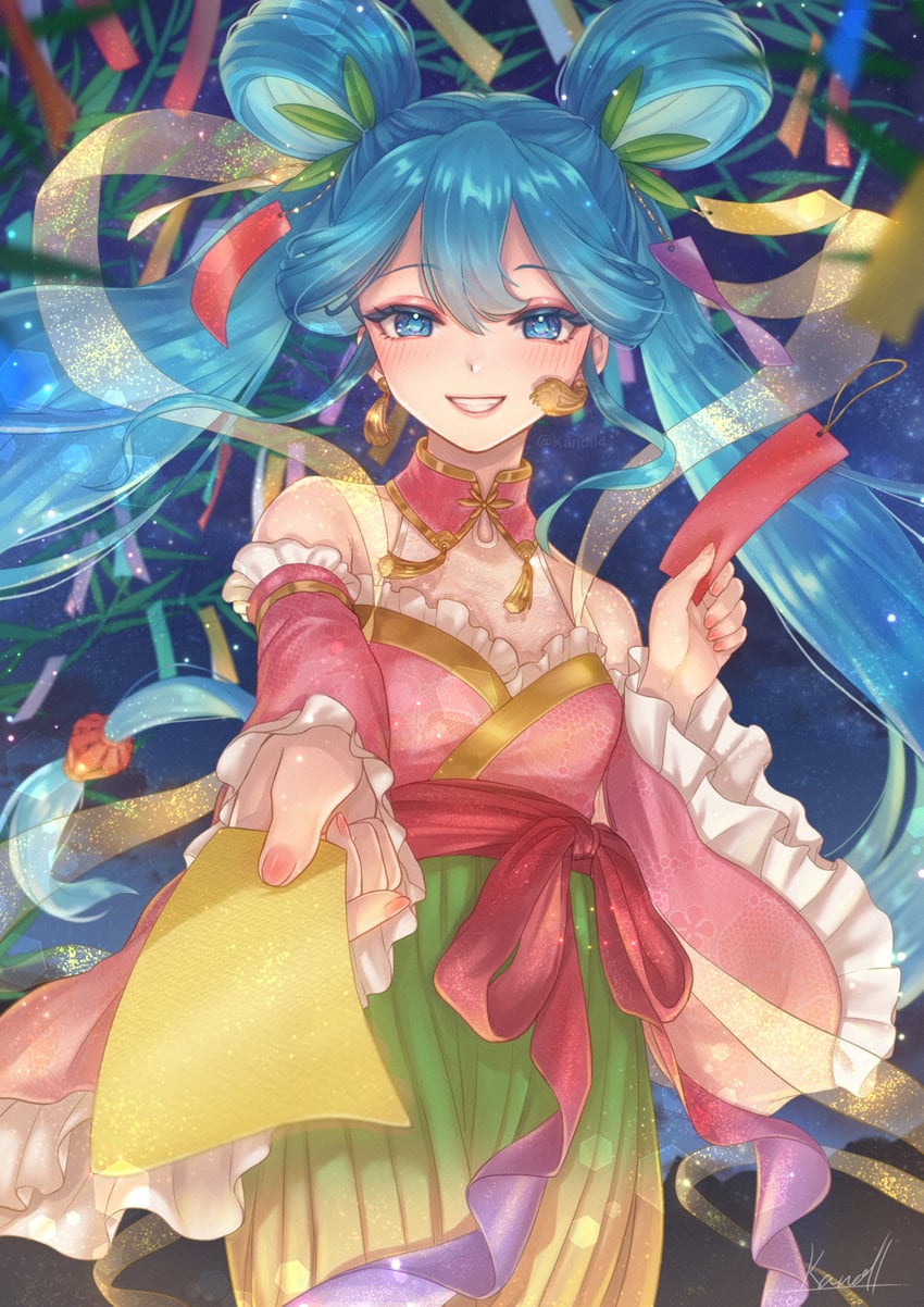 hatsune miku (vocaloid) drawn by kanoll_(user_wjyd3282)