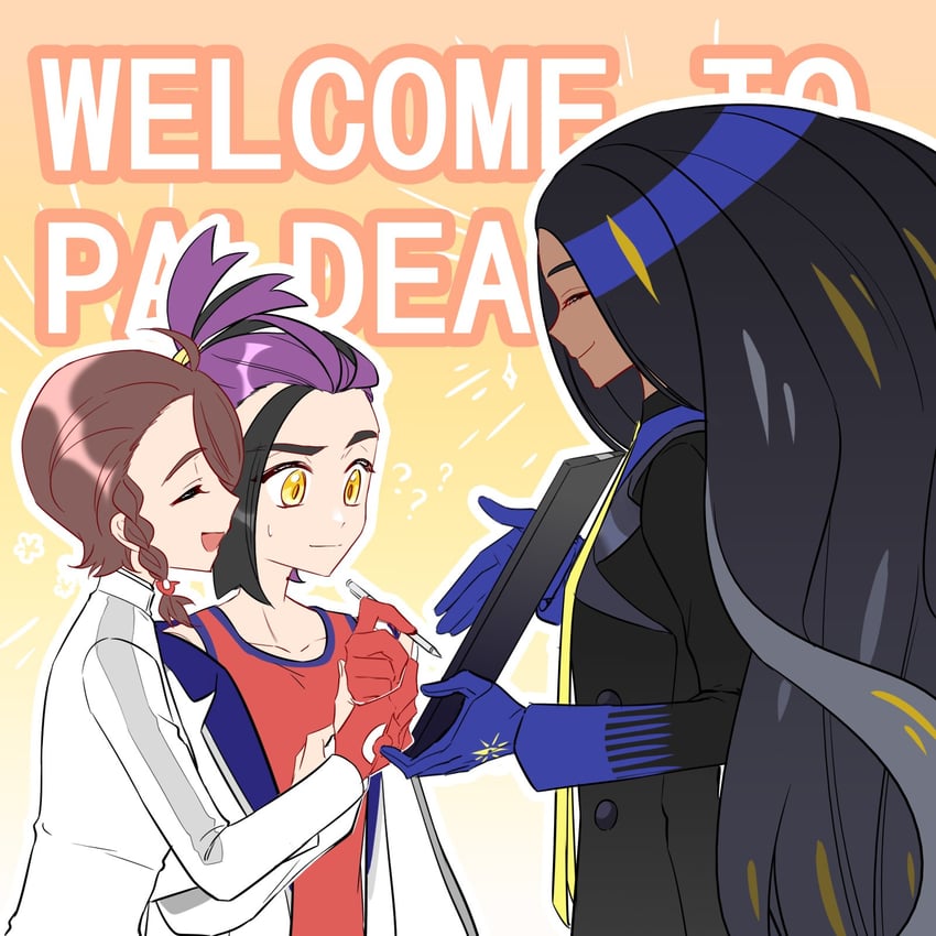 kieran, juliana, and geeta (pokemon and 1 more) drawn by xiaxiania