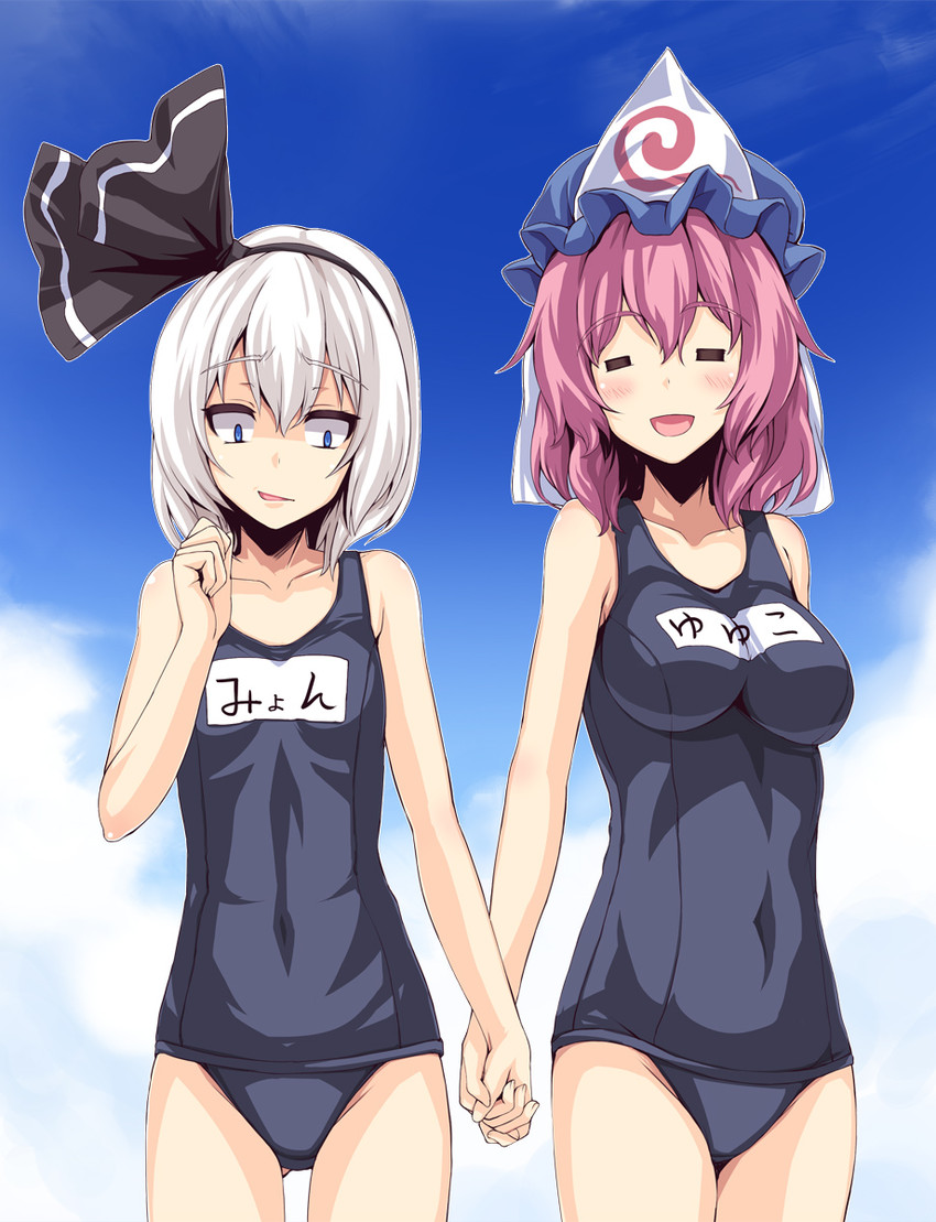 konpaku youmu and saigyouji yuyuko (touhou) drawn by asu_hare