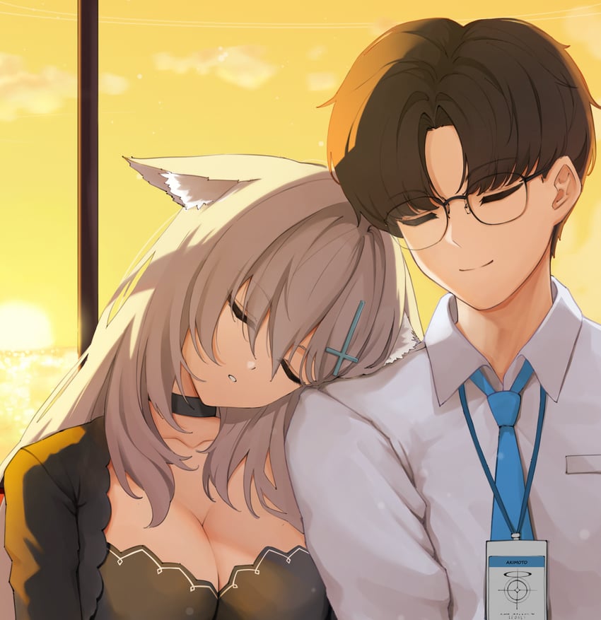 sensei, shiroko, and shiroko terror (blue archive) drawn by mer_lynn
