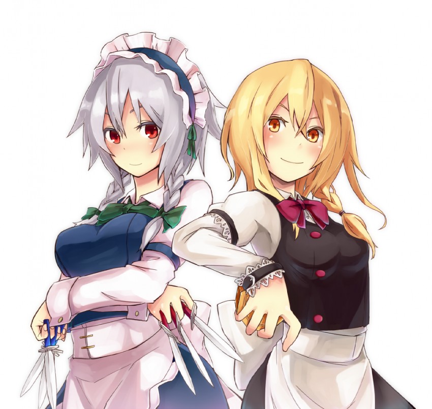 kirisame marisa and izayoi sakuya (touhou) drawn by shiroshi_(denpa_eshidan)