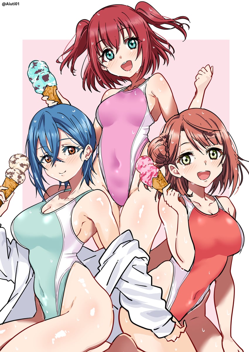 uehara ayumu, kurosawa ruby, and wakana shiki (love live! and 3 more) drawn by aiuti
