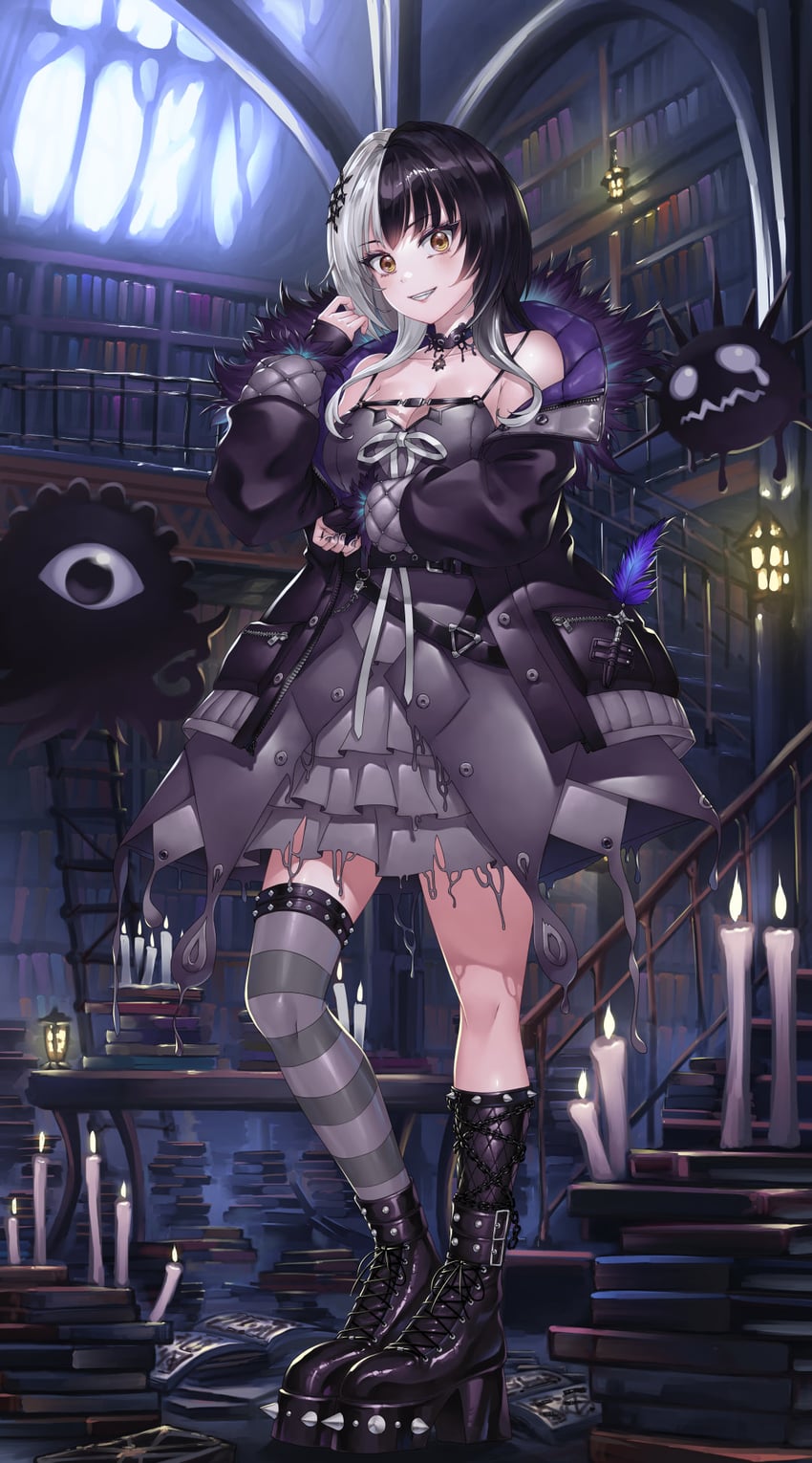 shiori novella and yorick (hololive and 1 more) drawn by crazypen