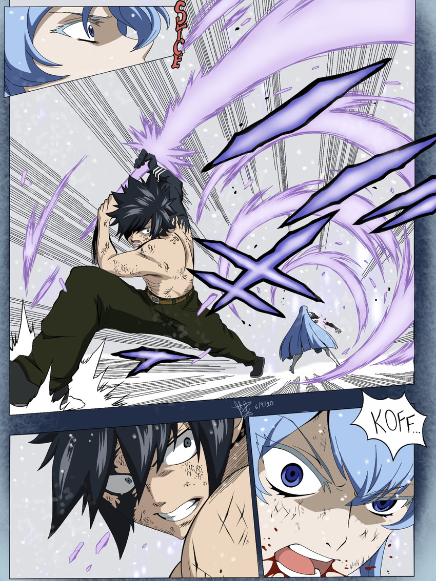 esdeath and gray fullbuster (fairy tail and 2 more) drawn by henil031