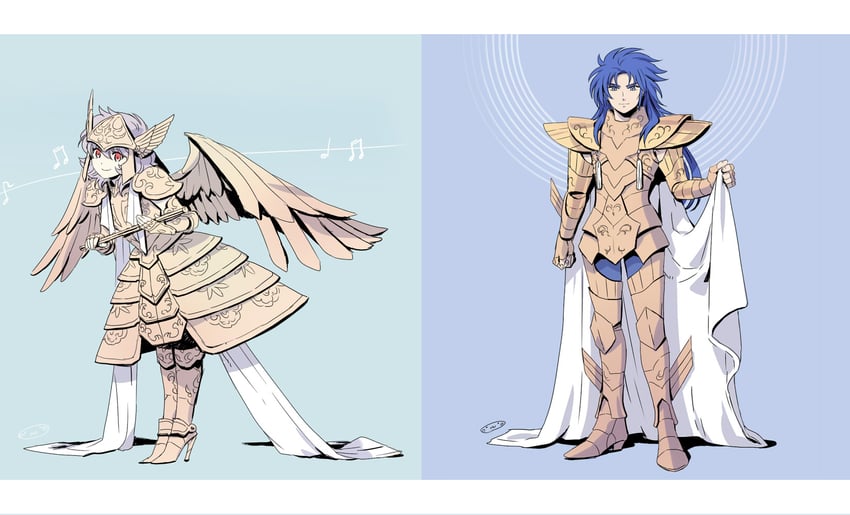 gemini kanon and sorrento (saint seiya) drawn by mizuhara_aki