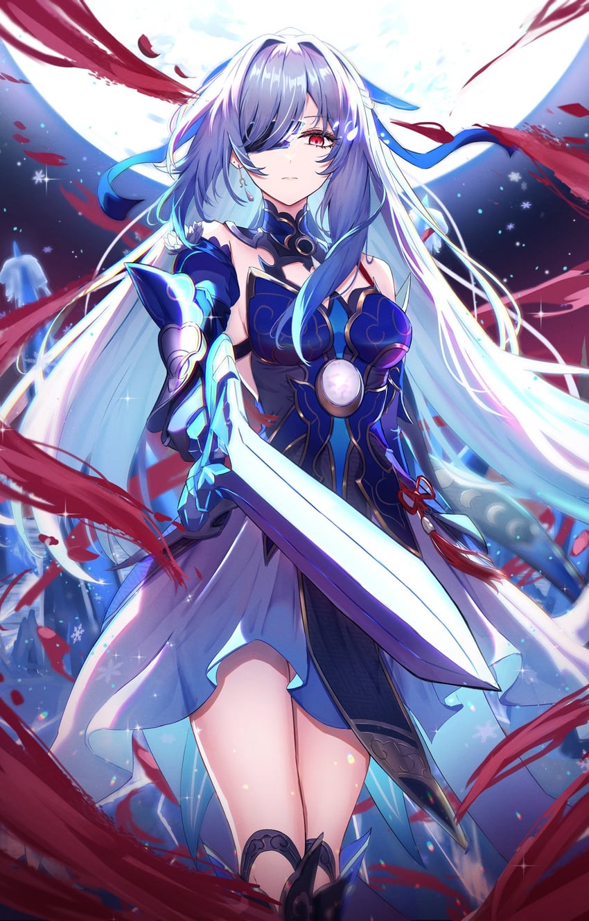 jingliu (honkai and 1 more) drawn by gao_kawa