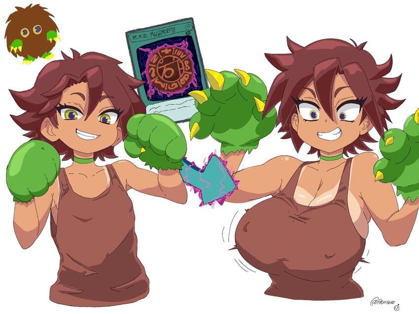 kuriboh and megamorph (yu-gi-oh!) drawn by fruithead
