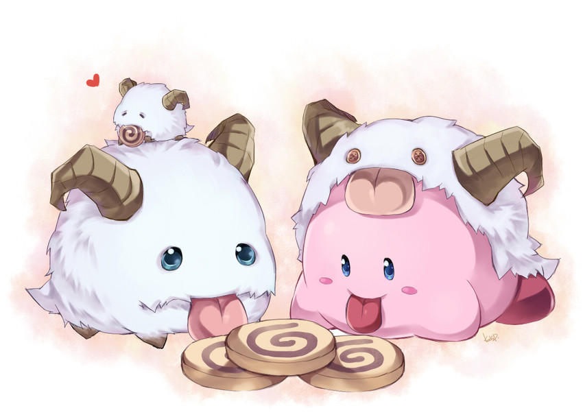 kirby and poro (league of legends and 1 more) drawn by kakip