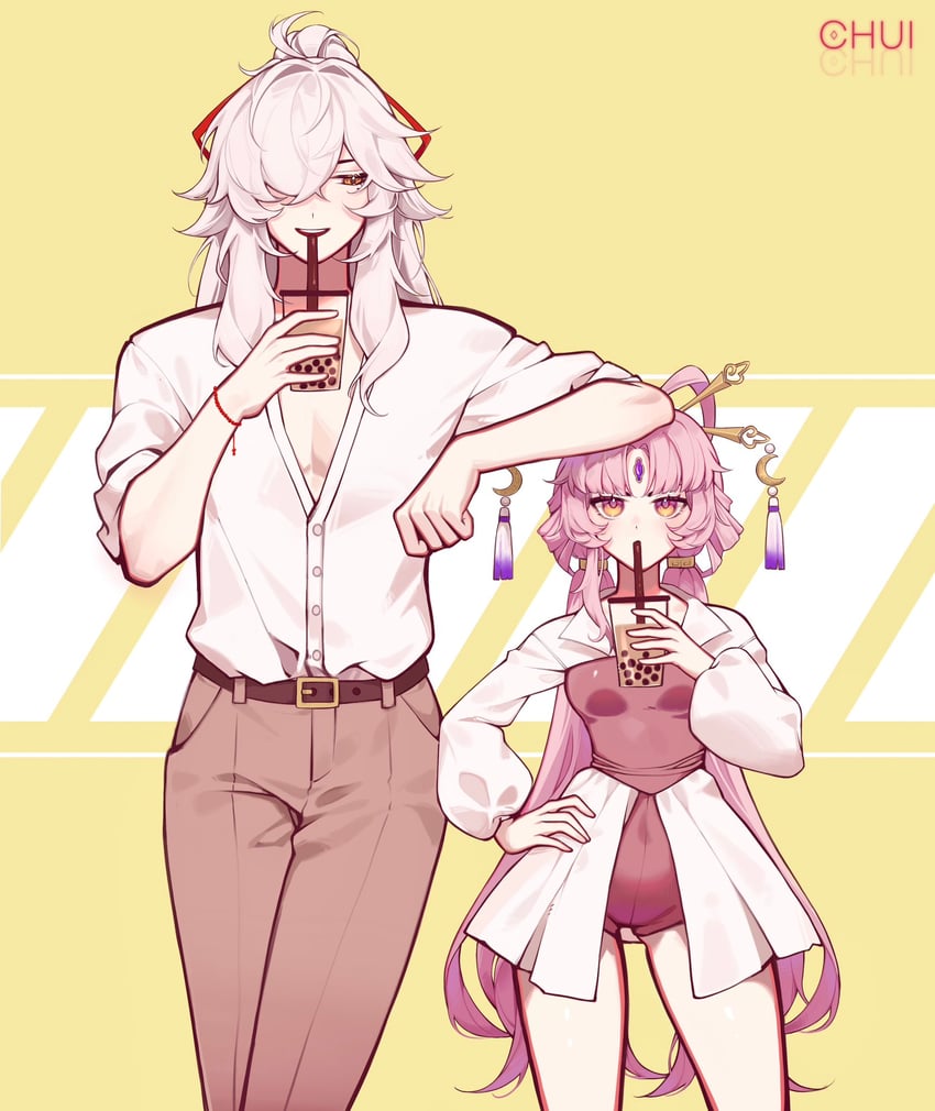 fu xuan and jing yuan (honkai and 1 more) drawn by chui_art