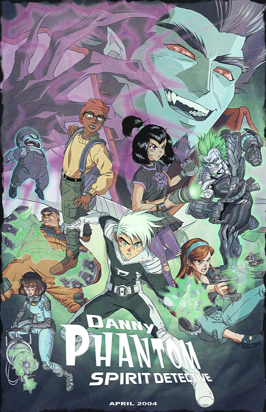 sam manson, danny fenton, maddie fenton, jasmine fenton, skulker, and 3 more (yu yu hakusho and 1 more) drawn by fuzzzycomics