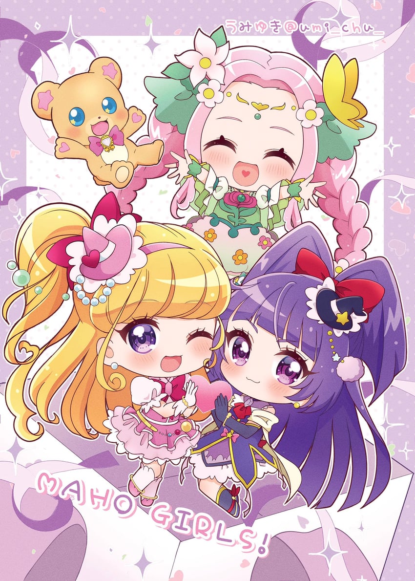 cure miracle, cure magical, and cure felice (precure and 1 more) drawn by umiyuki_(umi_chu)