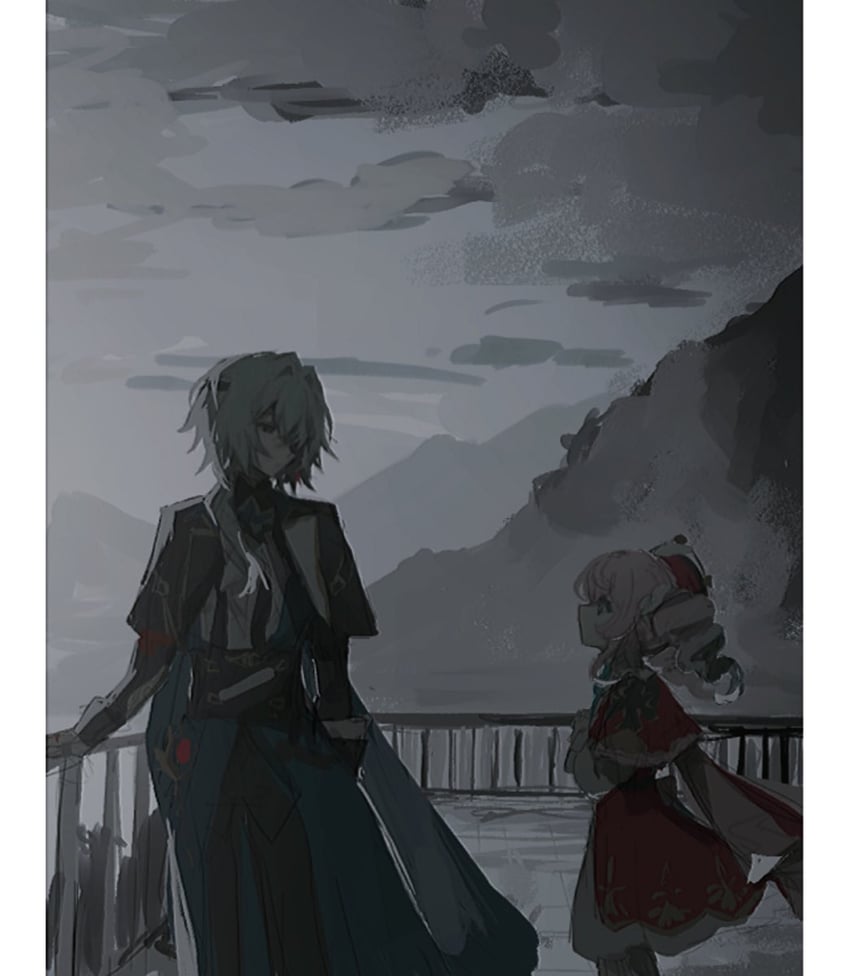 anaxa and hyacine (honkai and 1 more) drawn by inagoinaire