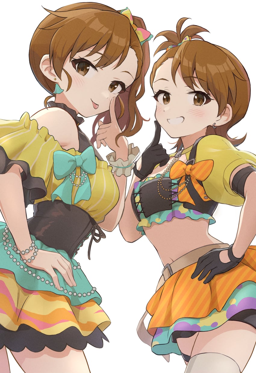 futami mami and futami ami (idolmaster) drawn by shuucream_(syuichi)