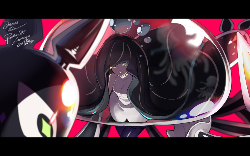 lusamine, nihilego, and lusamine fused (pokemon and 1 more) drawn by e_volution