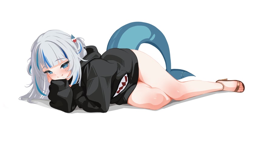 gawr gura (hololive and 1 more) drawn by sansha_art