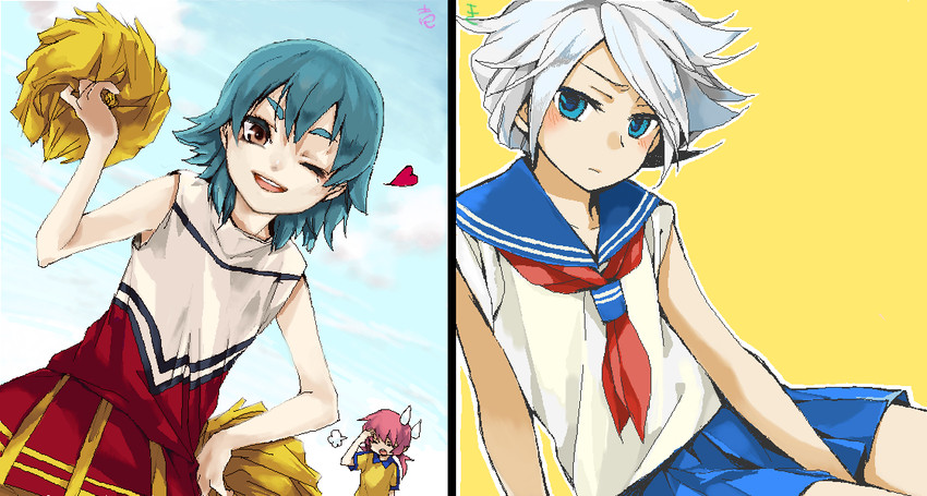 kirino ranmaru, kariya masaki, and suzuno fuusuke (inazuma eleven go and 1 more) drawn by kyou_(nodobotokemax)