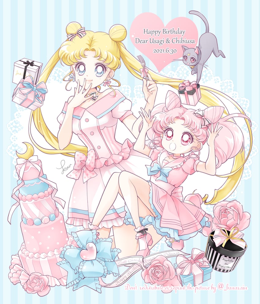 tsukino usagi, chibi usa, and diana (bishoujo senshi sailor moon) drawn by sarashina_kau