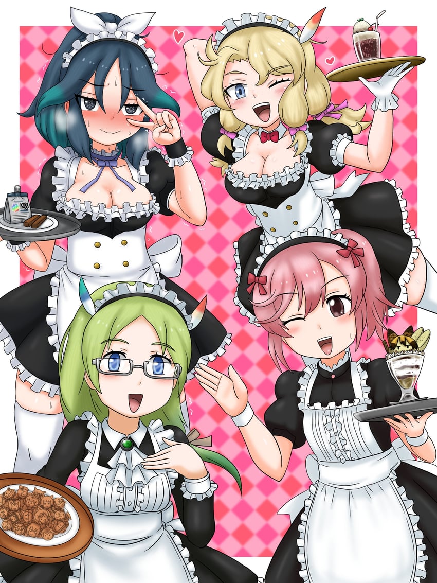 ezo red fox, mirai, nana, kako, and calenda (kemono friends and 1 more) drawn by adansosutega