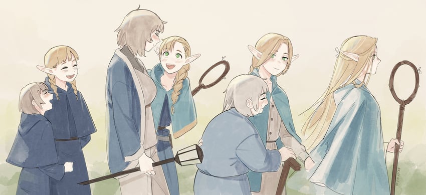 marcille donato and falin touden (dungeon meshi) drawn by ski.ip