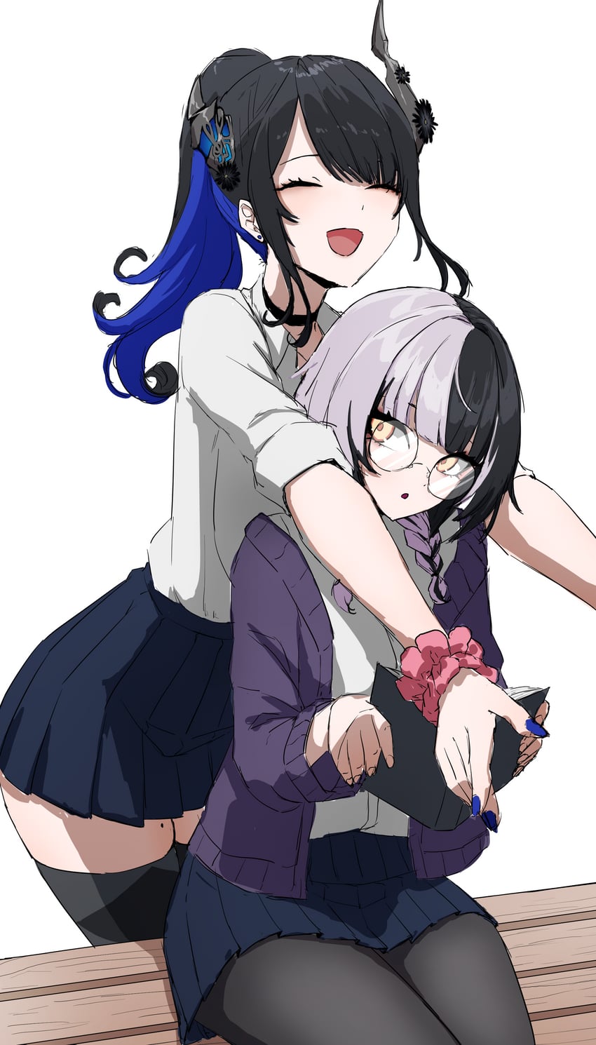 shiori novella and nerissa ravencroft (hololive and 1 more) drawn by daydarion