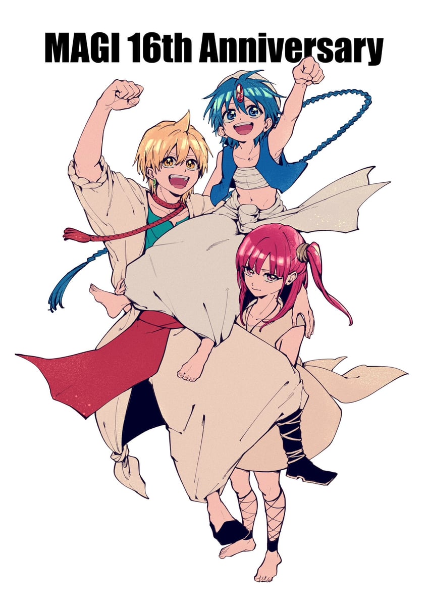 morgiana, aladdin, and alibaba saluja (magi the labyrinth of magic) drawn by hamariito