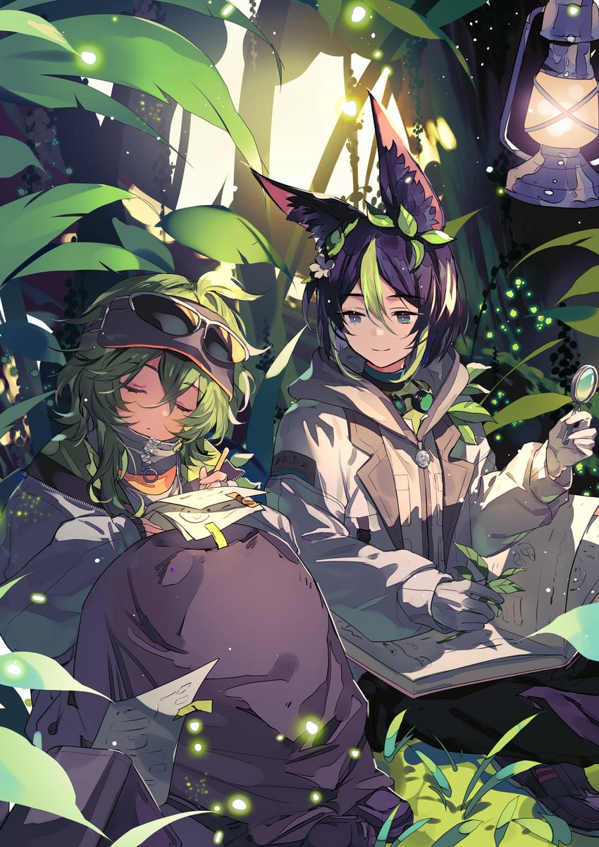 tighnari and collei (genshin impact and 1 more) drawn by zishengtian123