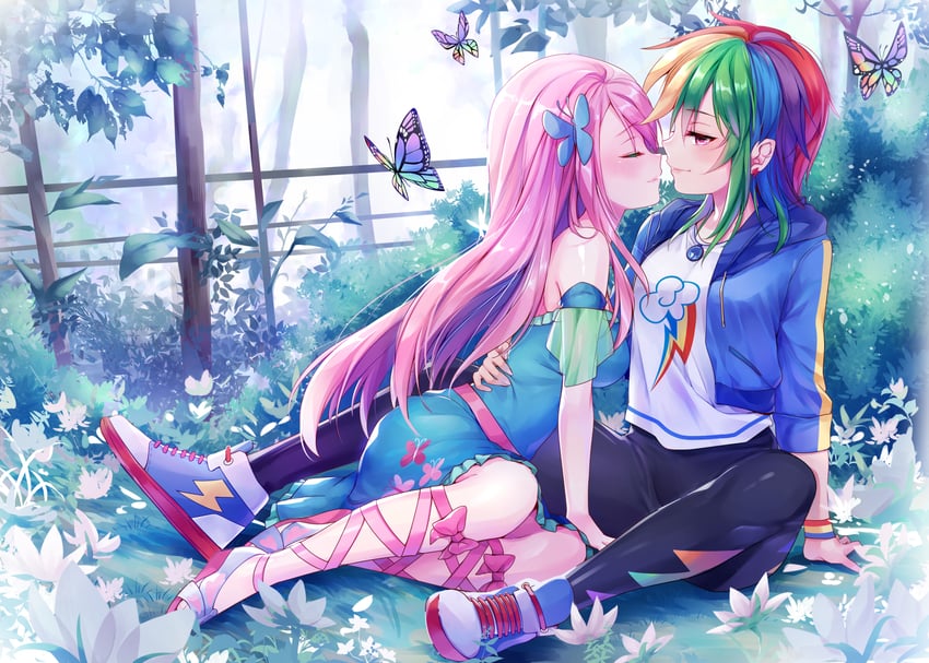 fluttershy and rainbow dash (my little pony and 2 more) drawn by daefny