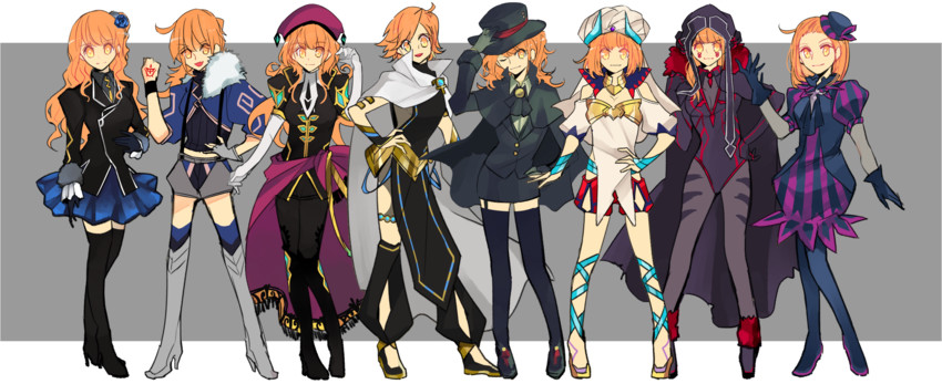 fujimaru ritsuka, cu chulainn, gilles de rais, edmond dantes, cu chulainn alter, and 4 more (fate and 1 more) drawn by mashugure