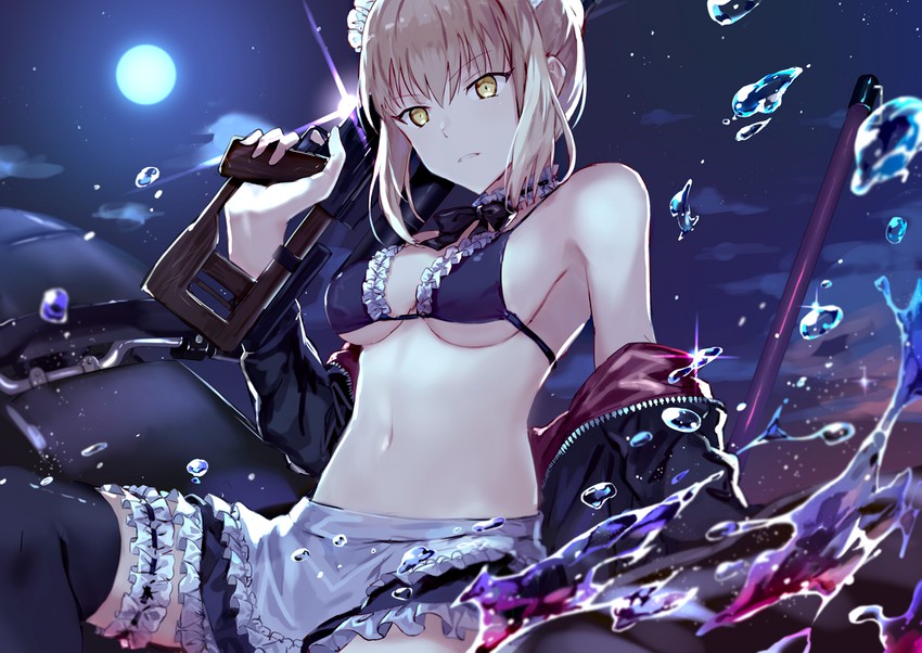 artoria pendragon and saber alter (fate and 1 more) drawn by motto_(night_wear)