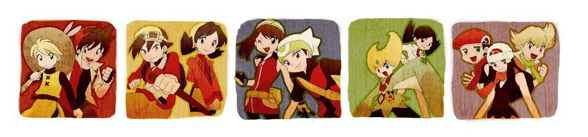 dawn, may, red, ethan, brendan, and 5 more (pokemon and 1 more) drawn by champi