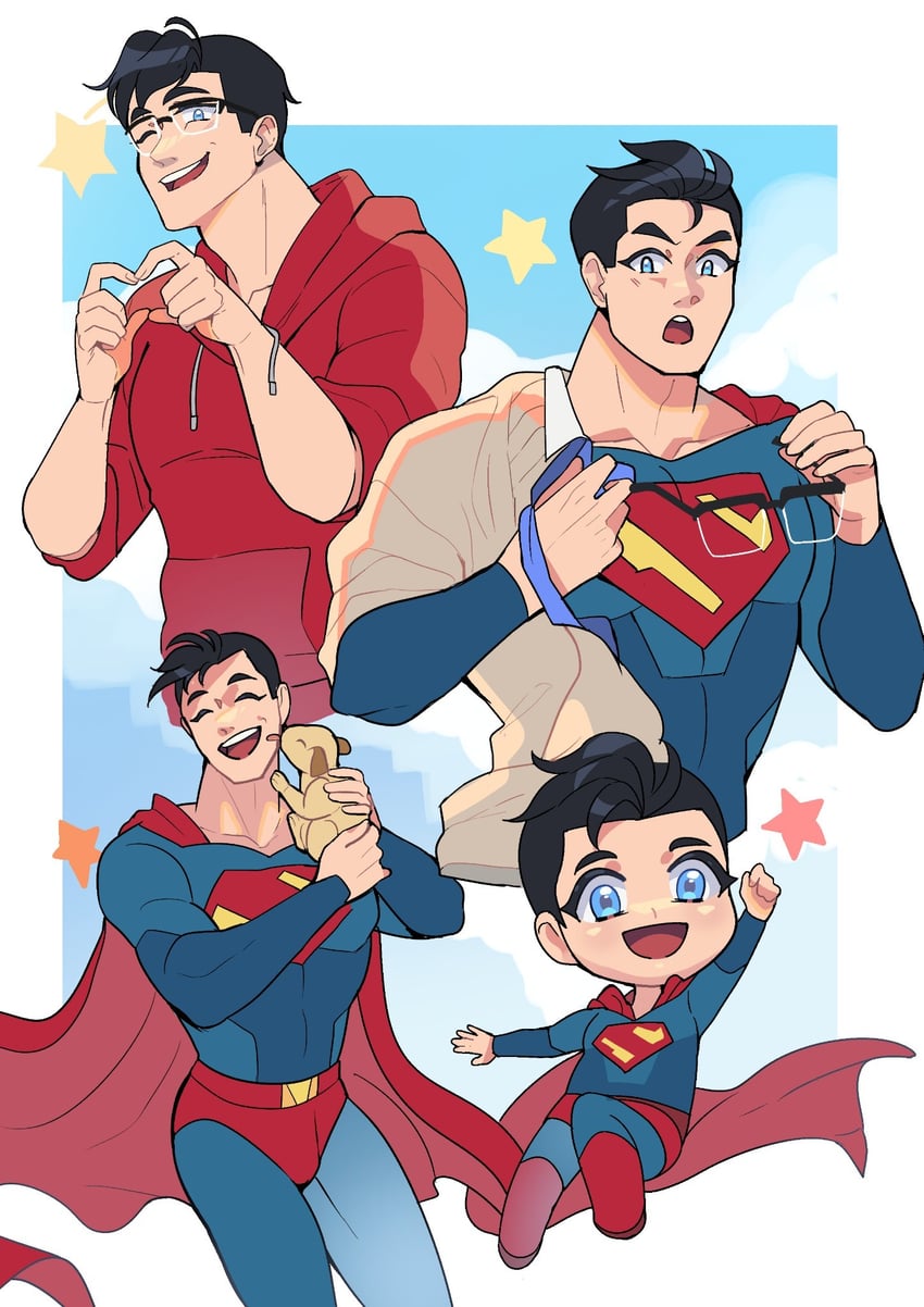 superman and clark kent (dc comics and 2 more) drawn by suki_(crossberry)
