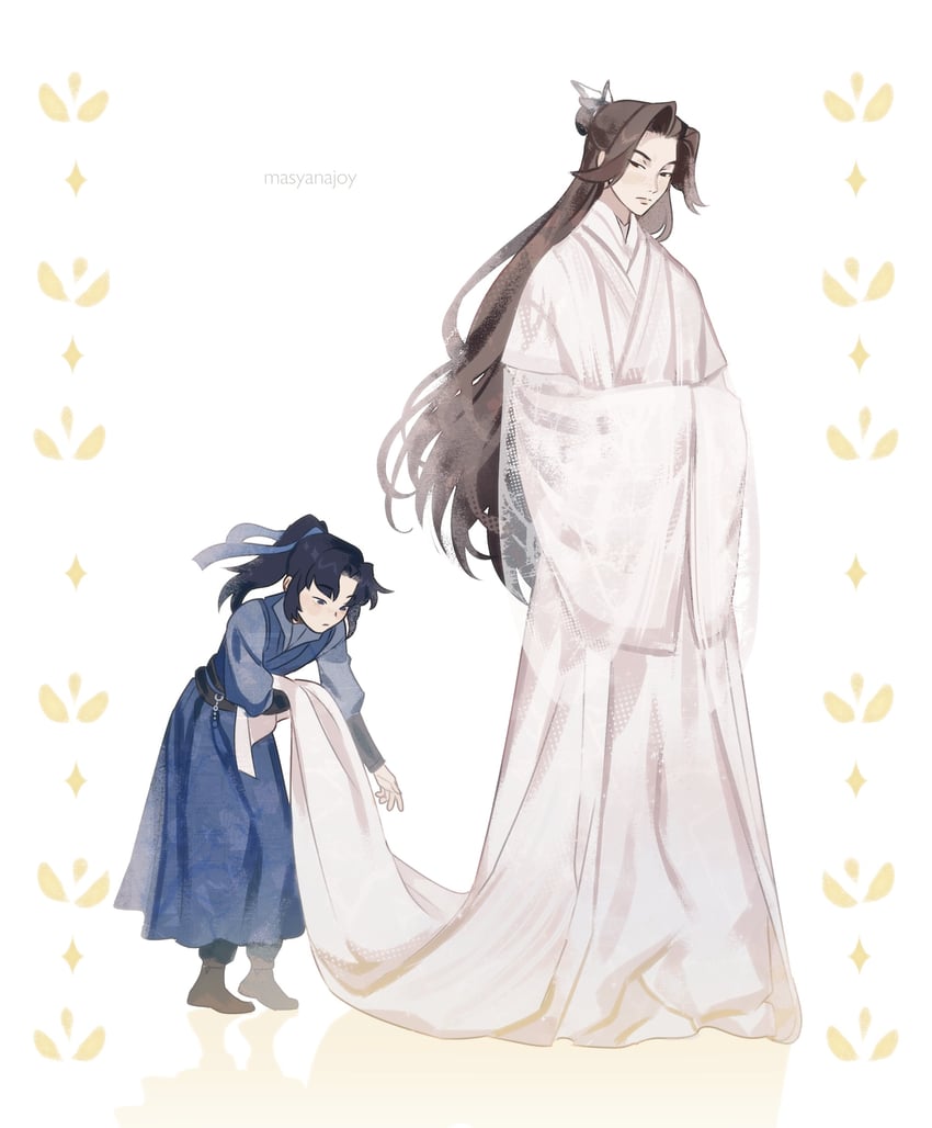chu wanning and mo ran (erha he ta de bai mao shizun) drawn by masyanajoy