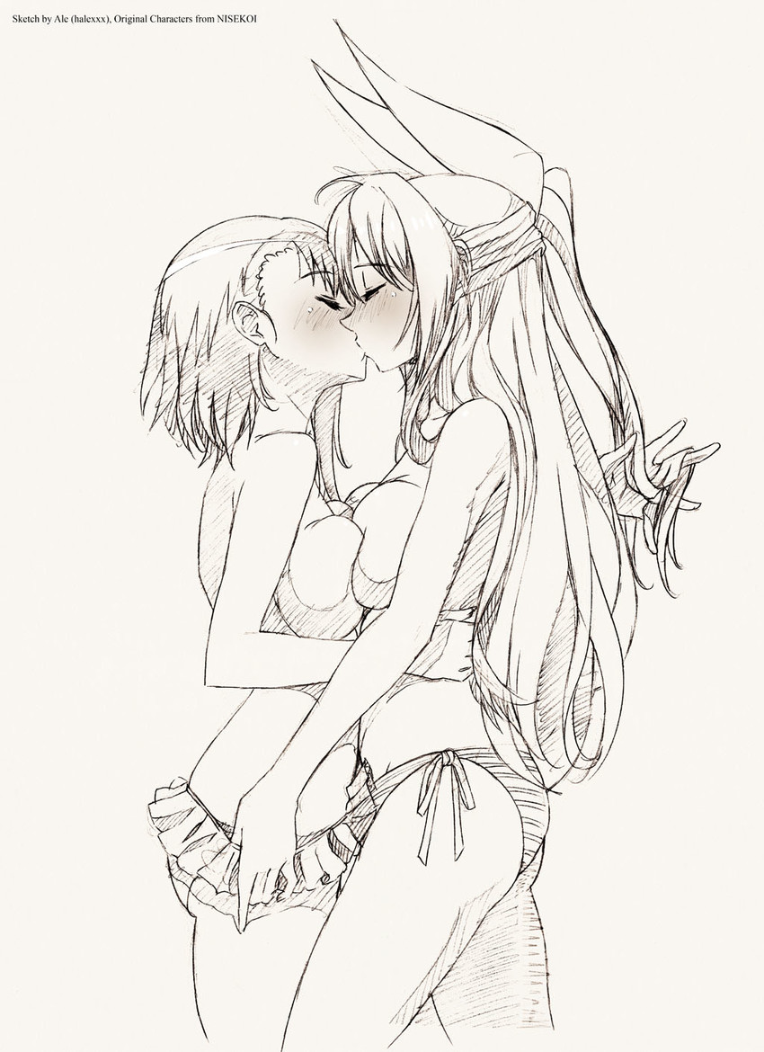 kirisaki chitoge and onodera kosaki (nisekoi) drawn by ale_(ale_halexxx)