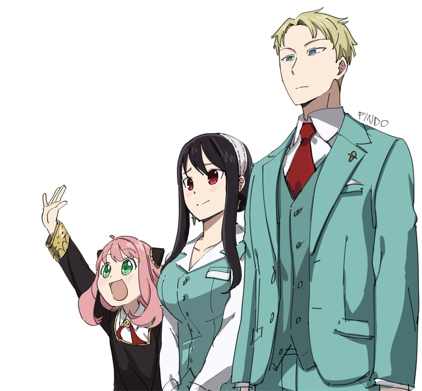 yor briar, anya, and twilight (spy x family) drawn by findoworld