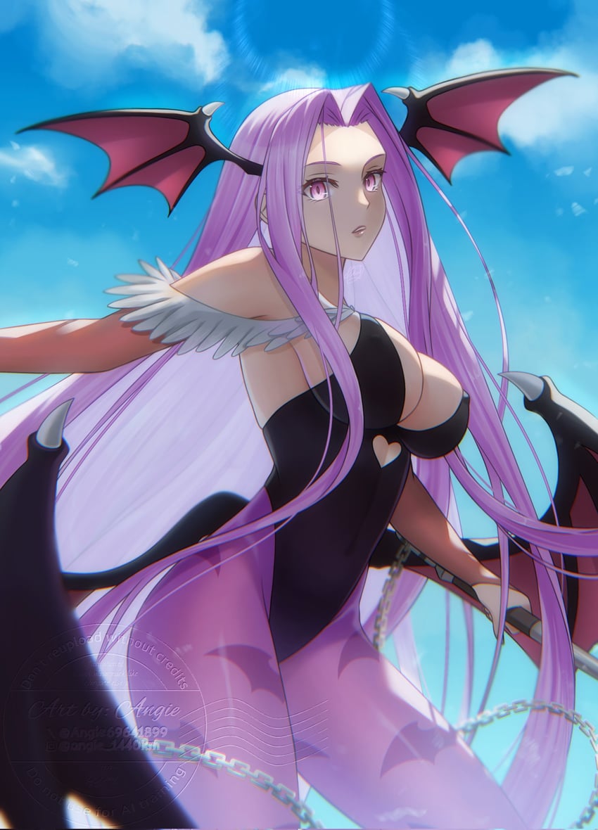 morrigan aensland and medusa (fate and 2 more) drawn by angie03