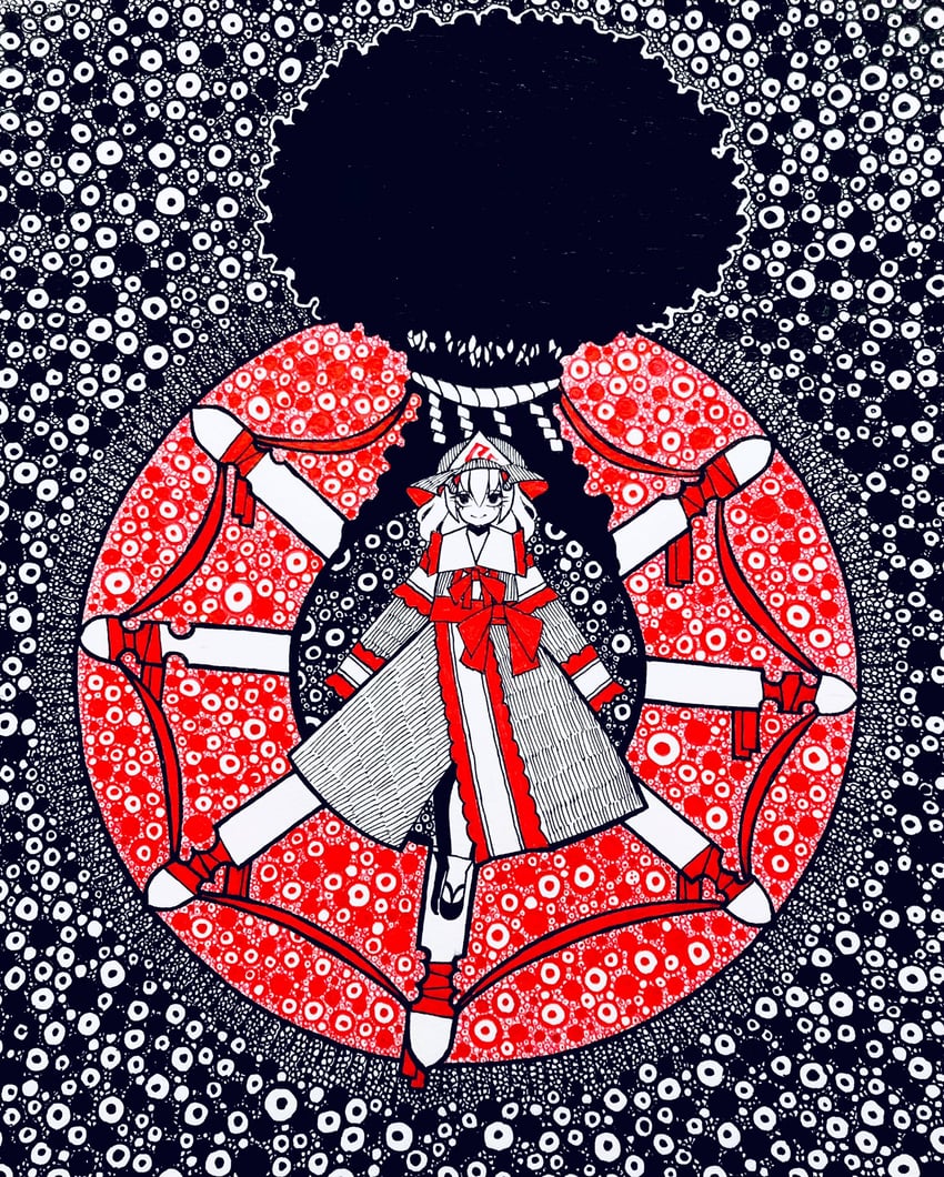 saigyouji yuyuko and saigyou ayakashi (touhou) drawn by boku_(isizakitakasi)
