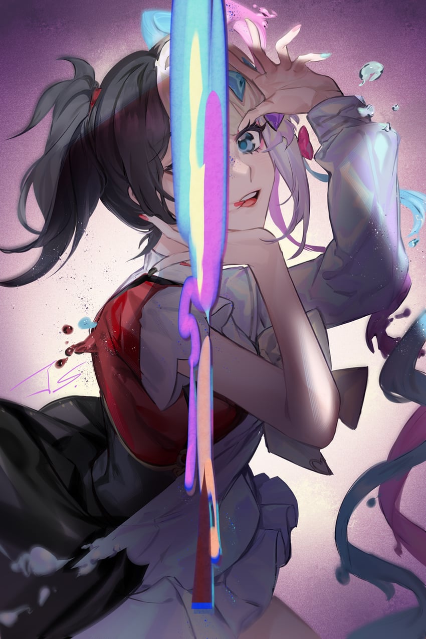 chouzetsusaikawa tenshi-chan and ame-chan (needy girl overdose) drawn by jpdjs