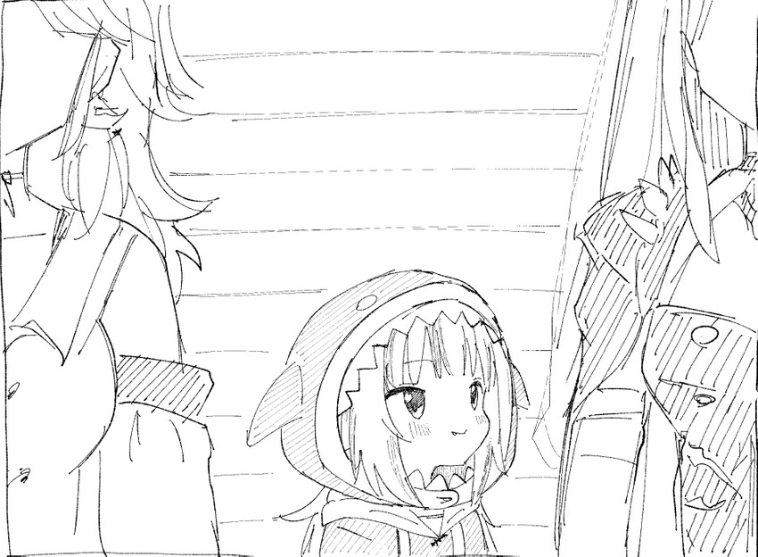 gawr gura, mori calliope, and takanashi kiara (hololive and 1 more) drawn by vanilla_itachi