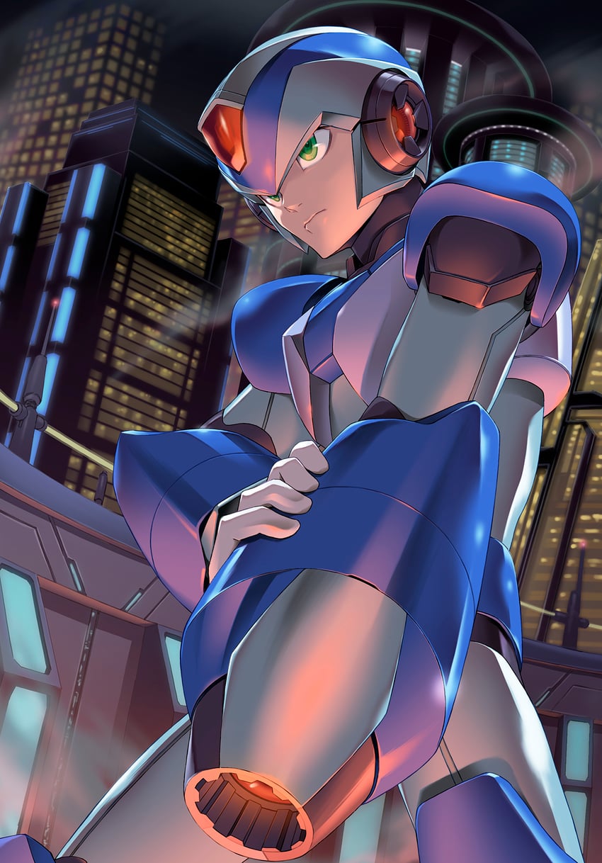 x (mega man and 1 more) drawn by fujino_yuuki