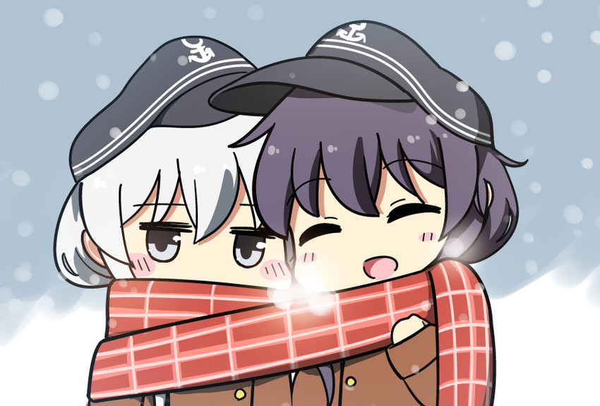 hibiki and akatsuki (kantai collection) drawn by bell_(oppore_coppore)