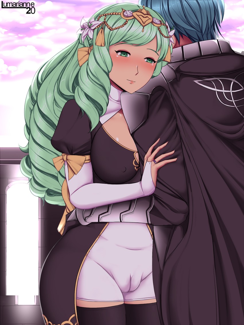 male byleth and flayn (fire emblem and 1 more) drawn by lumarianne20