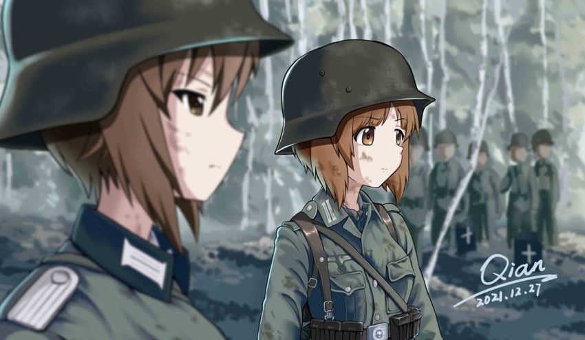 nishizumi miho and nishizumi maho (girls und panzer) drawn by qian