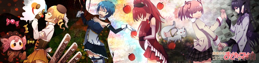 akemi homura, kaname madoka, miki sayaka, sakura kyoko, tomoe mami, and 2 more (mahou shoujo madoka magica) drawn by hasumi_shizuko